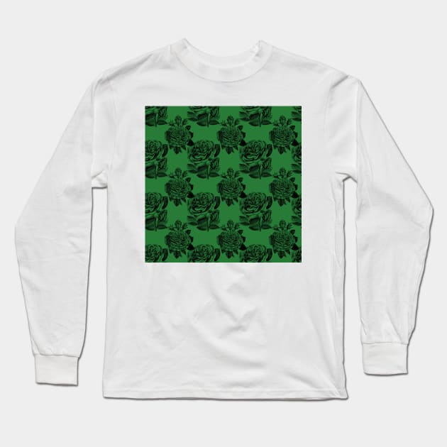 Green Pattern Long Sleeve T-Shirt by Hastag Pos